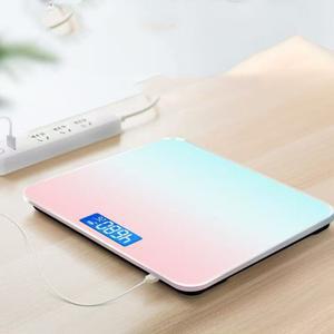 그라데이션 컬러 스마트 LED 전자 저울 디지털 디스플레이 유리 체중계 측정용