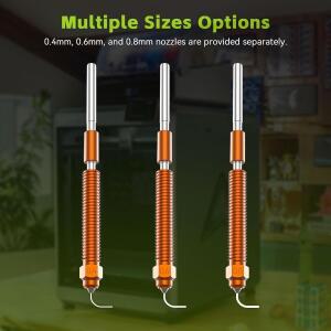 Creality K2 Plus/K2/K2 Pro/Hi 콤보 노즐 0.2/0.4/0.6/0.8/1.0mm(도구 포함) 3D 프린터용 경화강 고유량