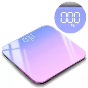 LED 디지털 미니 체중계 오로라퍼플 몸무게 기여행용 저울 체증계 채중계 전자 가정용 온도측정 강화유리