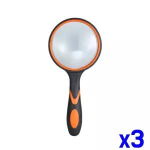 휴대용 손잡이 돋보기 75mm x3개확대경 관찰도구 과학소품 작업 문구
