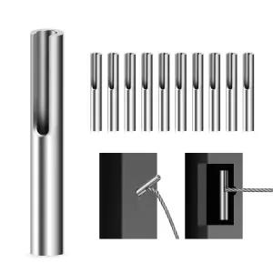 Gyykzz 10Pack 1/8인치 보이지 않는 케이블 난간 키트 터미널 토글 앵커 각도 T316 스테인리스 스틸 조절