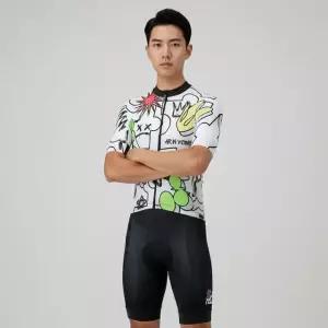 MCN 카툰 반팔져지+4부빕 여름 자전거의류 세트