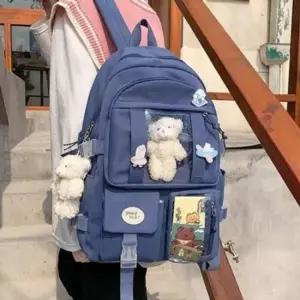가방 캐쥬얼 클리어 여자 포켓 여성 인형 책 백팩 키링포함 여성백팩 캐쥬얼백팩
