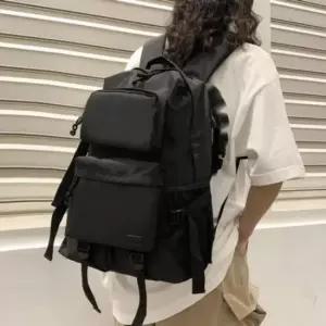 패션가방 기본 스타일 투포켓 백팩 데일리 남여공용 블랙 학생백팩 신학기가방