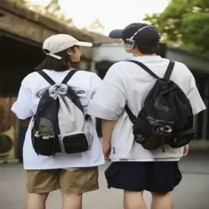백팩 4컬러 신발주머니 아웃도어 가방 등산 낚시 라이딩 스트링 나일론스트링 여성백팩