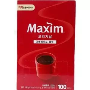 인스턴트 아메리카노 블랙 커피 스틱 맥심 오리지날 커피 100개 봉지