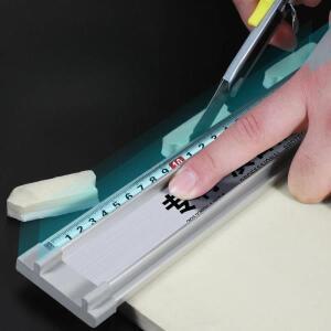 알루미늄 아트 절단 보호 눈금자 수제 도면 그리기 목공 안티 슬립 직선 스케일 DIY 도구