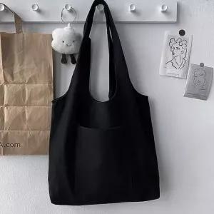 숄더백 포켓 캔버스 에코백 블랙 DIY천가방 천가방 캔버스가방 캔버스백 캔버스숄더백