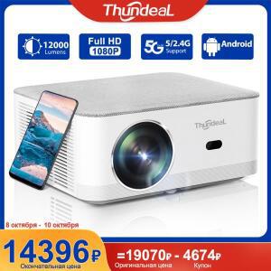 ThundeaL 휴대용 미니 프로젝터, FHD 1080P 풀 빔, 4K 비디오, 와이파이, 안드로이드 TD92 3D 영화, 홈 시