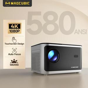 맥큐빅 자동 초점 스마트 프로젝터 안드로이드11 4K 580ANSI 풀 Wifi6 BT5.0 올위너 H713 음성 제어 홈 시