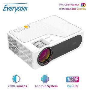 Everycom-yg625 프로젝터 LED LCD 네이티브 1080P 7000 루멘 지원 블루투스 풀 HD USB 비디오, 4K 비머 홈