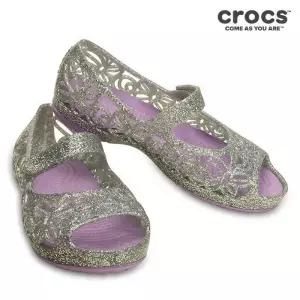 [크록스]크록스키즈슬리퍼 샌들 PQK 202602-0R2 CROCS ISABELLA GLITTER FLAT PS SILI