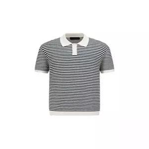 리얼지오지아 25F/W Premium 크로셰 스트라이프 반팔 카라 니트 ADF3ET1803
