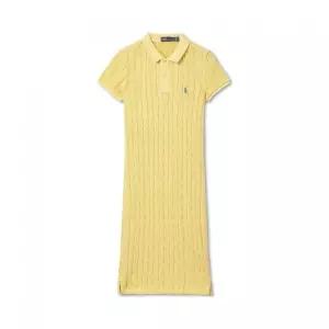 [폴로 랄프 로렌]POLO RALPH LAUREN 5%W 케이블 니트 코튼 폴로 드레스 - 옐로우 WMPODRSNFA20691-700 9...