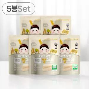 퓨어잇 떡뻥 오가닉 백미쌀과자 5봉세트 아이 간식동결건조 과일칩 과일 핑거푸드 외출 어린이 베이비 아기