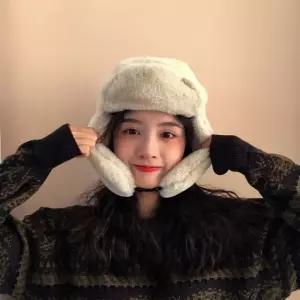 겨울 군밤모자 골프모자 여자 방한모자 퍼 귀달이모자 (WD8EBFD)
