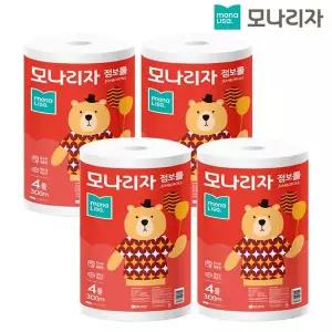 모나리자 점보롤 엠보싱 300M 4롤 x4팩 대용량