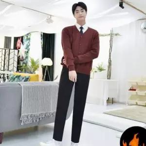 교복몰 (허리조절)기모 블랙 교복바지(남자) 교복 학
