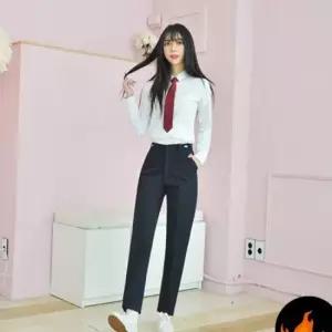 교복몰 (허리조절 기모) 스판 네이비 교복바지 교복