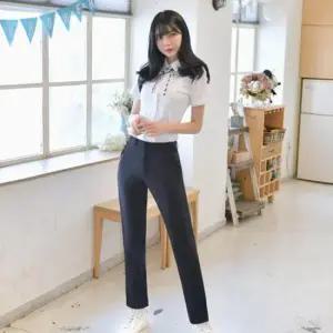 교복몰 (하복)스판 네이비 교복바지(여자) 교복 학생