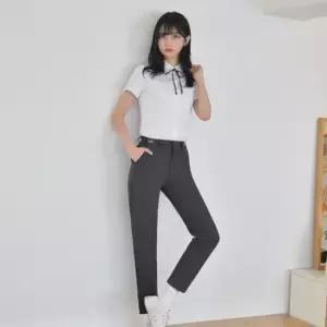 교복몰 (허리조절 하복)스판 먹색 교복바지 교복