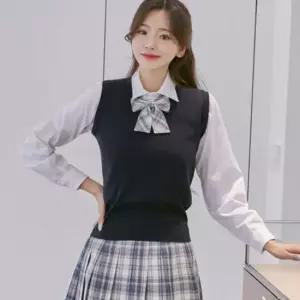 교복몰 보풀방지 네이비 교복조끼(여자) 교복 학생복