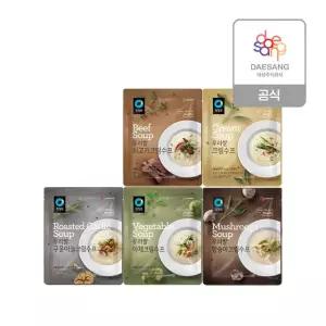 청정원 우리쌀 수프 5종 (양송이,야채,크림,마늘크림,쇠고기) 5개 골라담기
