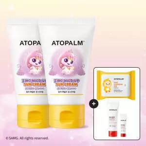 [캐치!티니핑 한정판] 아토팜 징크 마일드 업 선크림 SPF50+ PA++++ 65g X2개 세트+[증정]클렌징패드30매+MLE로션60ml+MLE크림8ml