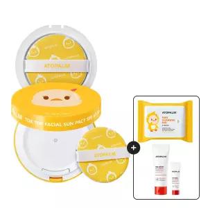 아토팜 톡톡 페이셜 선팩트 15g 1개 +리필 15g 1개+[증정]클렌징패드30매+MLE로션60ml+MLE크림8ml