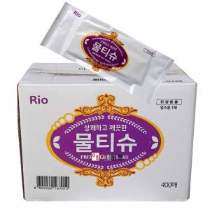성진켐/리오프리미엄물티슈 50g 400매 2박스 업소용 일회용물티슈