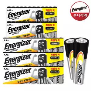 에너자이저 알카라인 건전지 AA,AAA 대용량 24알x5개(총120알), 맥스,맥스플러스