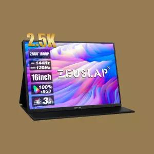 제우스랩 휴대용 고화질 2.5K QHD 모니터 P16K 포터블 모니터 40.6cm(16인치)