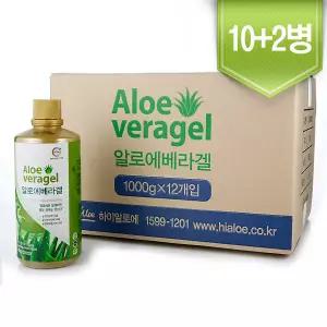 하이알로에 10+2병 알로에겔 오리지널맛 1kg 면역력증진 장건강 멕시코산 알로에베라겔