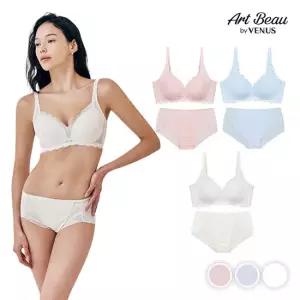 [비너스 아르보] 레이스 사이드 풀컵 브라팬티 3세트(SSET886)