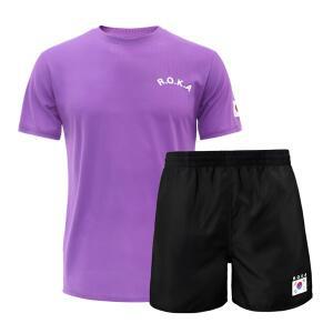 [SET] 로카티 ROKA 코리아아미 반팔티(퍼플)+태극기반바지(블랙) 세트