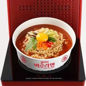 바로라면 원형 용기 300개 한강 라면조리기 전용용기 일회용 종이냄비