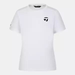 테일러메이드 26SS 여성 포켓 장식 라운드 반팔 티셔츠 WHITE TWTR66748-100