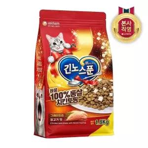 긴노스푼 고양이 사료 통살 치킨토핑 닭고기맛 1.8kg x 1팩