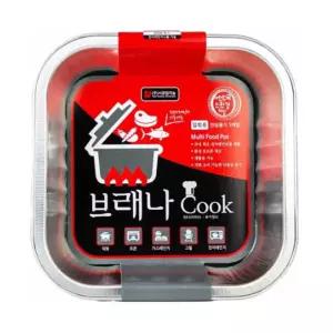 멀티냄비 브래나 정사각형 225 x 170 x 50mm 3개입 일회용품기 여행용품