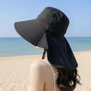 여성 자외선차단모자 와이드 목가림 플랫캡 햇빛차단 여름썬캡 창모자 물놀이 5컬러