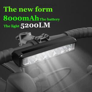 자전거 전면 LED 라이트  산악 사이클 헤드라이트 램프  MTB USB 손전등  슈퍼 5200LM  8000mAh
