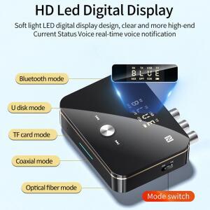 호환 NFC 블루투스 5.0 오디오 어댑터 3.5mm AUX RCA 무선 수신기 TV PC 차량용 스피커 광/동축 음악