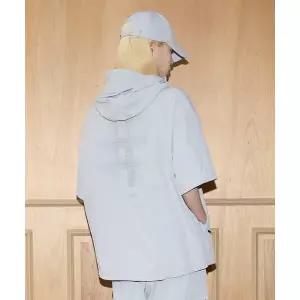 [빈트릴] 후디 오버핏 반팔 아노락 라이트그레이_IC