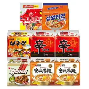 [NS홈쇼핑]신라면 10봉 + 안성탕면 10봉 + 너구리 5봉 + 짜파게티 5봉 + 진라면 5봉 + 삼양..[35940078]