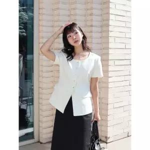 Lookast 하나 노카라 트위드 자켓_아이보리 / HANA NO COLLAR TWEED JACKET_IVORY 1001783