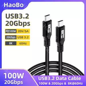 USB C to 5A 100W PD 고속 충전 20Gbps 케이블 Gen2x2 노트북 태블릿 휴대 전화 하드 드라이브 용 8K 4K