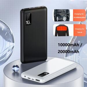 20000mAh 보조베터리 12V DC 출력 휴대용 충전기 iPhone Xiaomi 냉각 팬 가열 조끼 자켓 외부 배터리