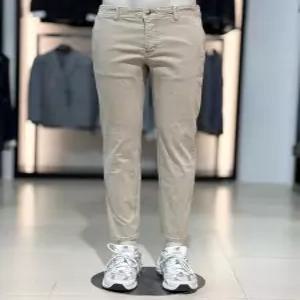 베이지 슬림핏 스트레치 워싱 면스판 데님 팬츠SC