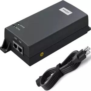 PROCET 기가비트 PoE 인젝터 60W 전원 공급 802.3af/at 표준 준수 UniFi U6 엔터프라이즈용 6KV 서지 보호