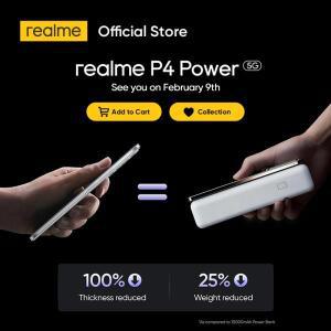 리얼미 P4 파워 5G 스마트폰은 2월 9일 출시 예정입니다! 10001mAh 배터리 80W 충전